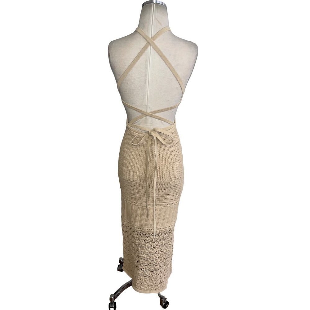 Significant Other Abby Knit Dress in Biscuit 4 Womens Bodycon Midi Cocktail - Picture 6 of 16